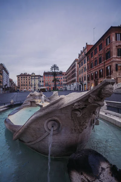 Una Vista Fontana Della Barcaccia Piazza Spagna Por Pietro Bernini — Foto de Stock