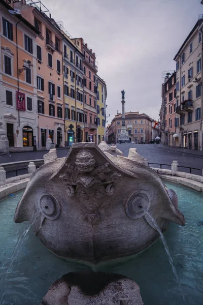 Una Vista Fontana Della Barcaccia Piazza Spagna Por Pietro Bernini — Foto de Stock