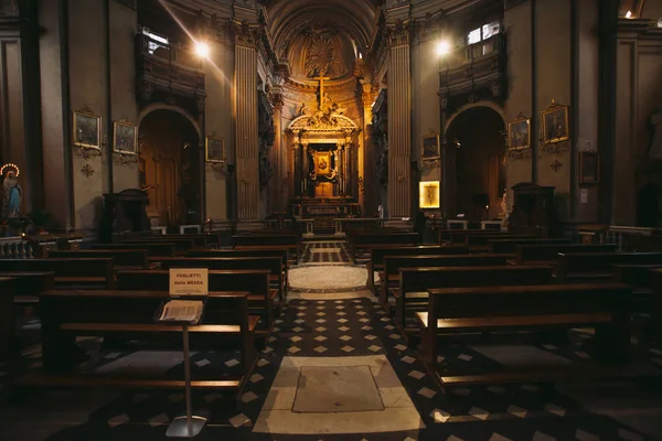 Une Vue Intérieure Église Santa Maria Dei Miracoli Face Piazza — Photo