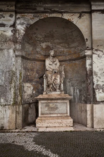 Photo Ancient Sculpture Piazza Del Popolo People Square Rome — Stock Photo, Image