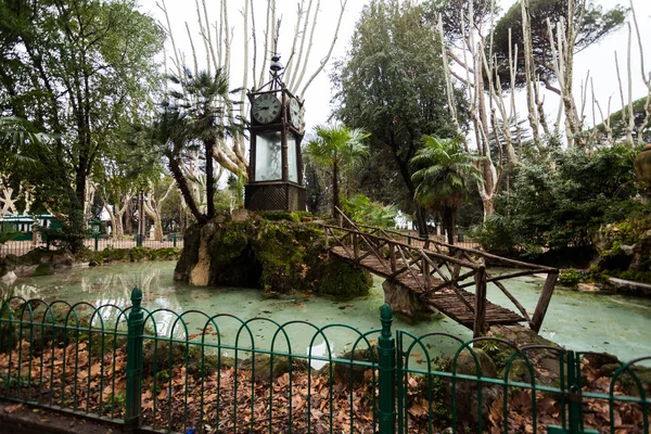 A view of the Water Clock of Villa Borghese in Rome