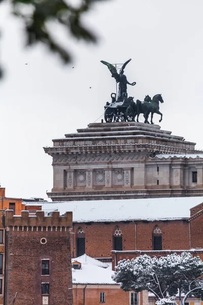 Lovely Day Snow Rome Italy 26Th February 2018 Beautiful View — Stock Photo, Image