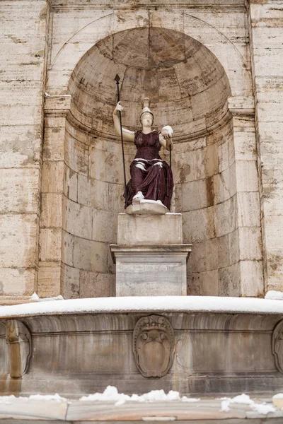 Çok Güzel Bir Gün Kar Roma Talya Şubat 2018 Fontana — Stok fotoğraf