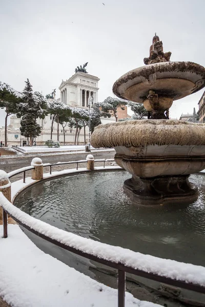 Lovely Day Snow Rome Italy 26Th February 2018 Beautiful View — Stock Photo, Image