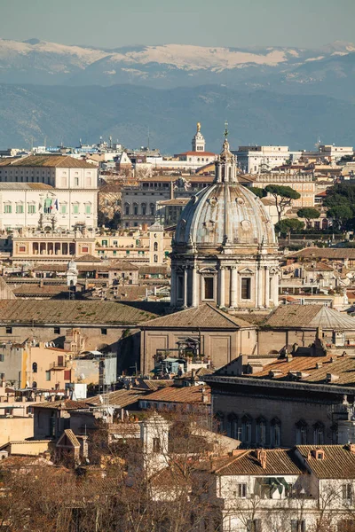 Vista Ciudad Capital Desde Una Las Siete Colinas Roma Janiculum — Foto de Stock