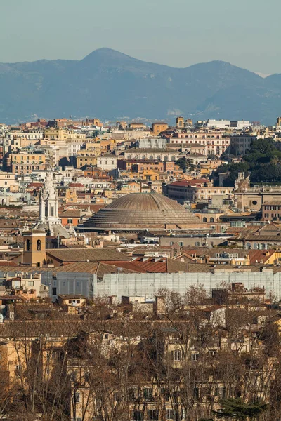 Vista Ciudad Capital Desde Una Las Siete Colinas Roma Janiculum — Foto de Stock