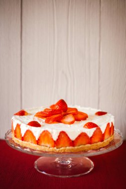 Lezzetli ev yapımı çilek cheesecake