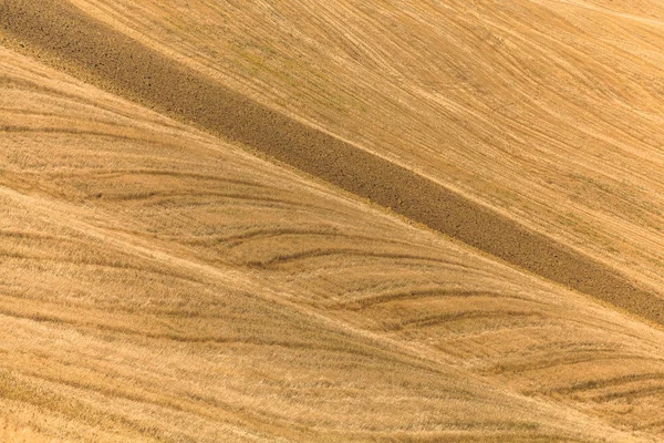 Vedere largă a unui câmp și dealuri din Val d 'Orcia, Toscana — Fotografie, imagine de stoc