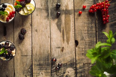 Meyveile Proteic yunan yoğurt: muz, çilek, kivi 