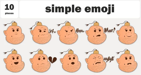 Duygular basit komik vektör çizim.