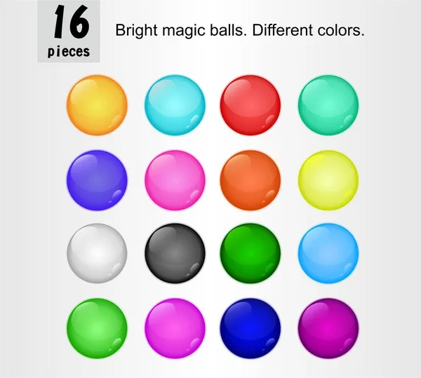 Çok renkli büyülü vektör topları'de 16 renge yapılan.