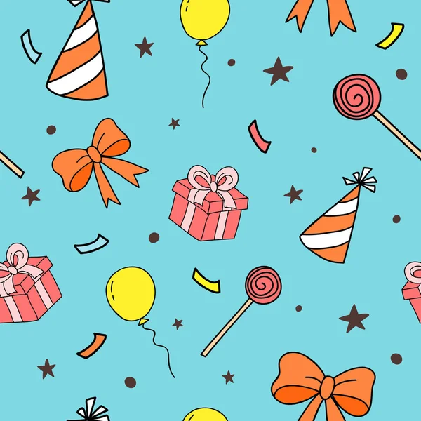 Parti için seamless modeli. Doğum günü arka plan vektör çizim.