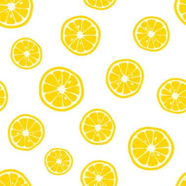 Limon dilimleri deseni. Citrus arkaplan vektörü illüstrasyonu.