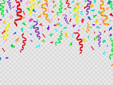 Parti geçmişi. Renkli konfeti Kutlama Tasarımı Vektör illüstrasyonu.