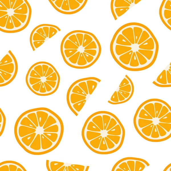 Laranjas Padrão Sem Costura Com Citrus Background Ilustração Vetorial — Vetor de Stock