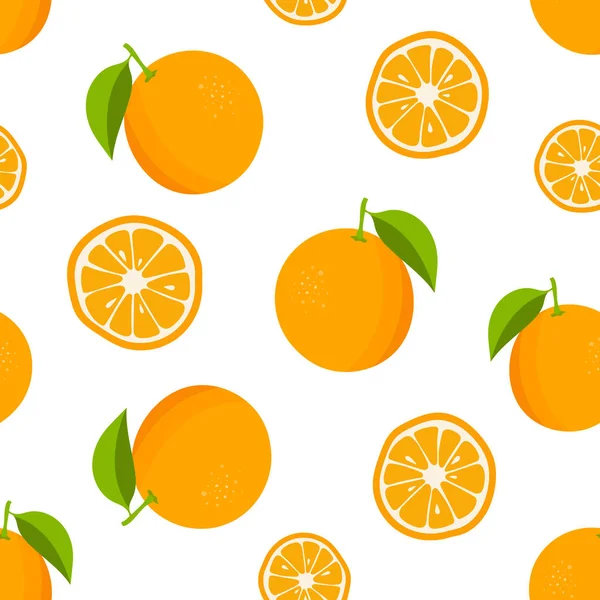 Fondo Cítrico Con Naranjas Patrón Sin Costuras Con Frutas Tropicales — Vector de stock