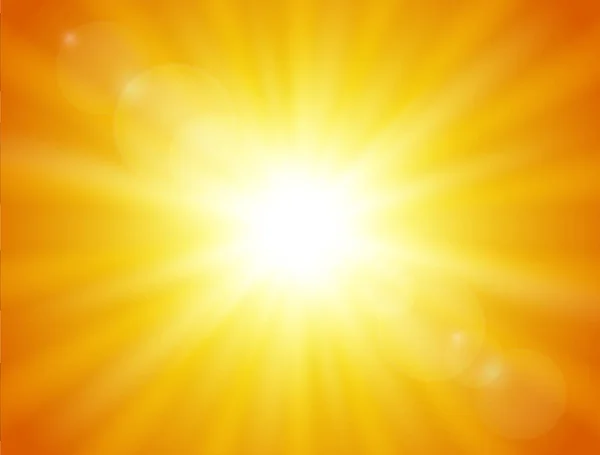 自然オレンジの背景 輝く太陽ベクトルイラスト — ストックベクタ
