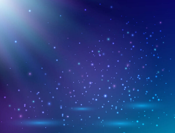 Blue magic light background. Magic background Vector illustration.