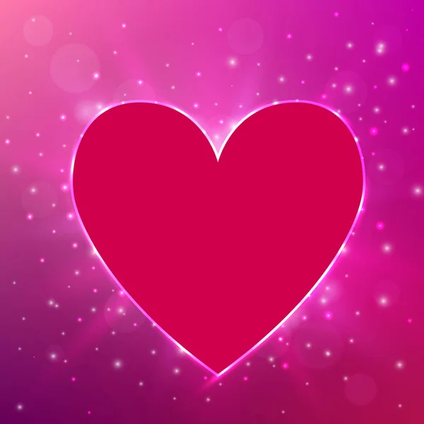 Coração Luz Rosa Fundo Brilhante Fundo Amor Conceito Dia Dos — Vetor de Stock