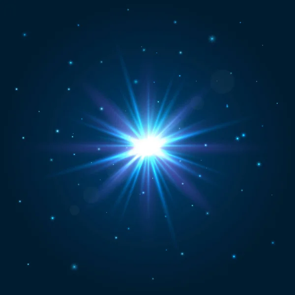 Een Stralende Ster Explosie Licht Effect Lens Flare Vector Illustratie — Stockvector