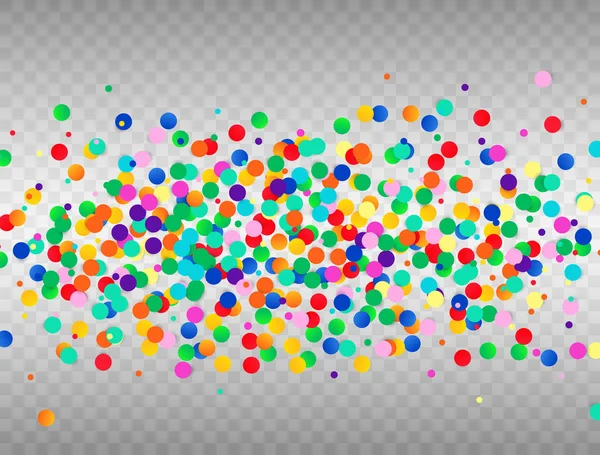 Confettis Colorés Sur Fond Transparent Illustration Vectorielle — Image vectorielle