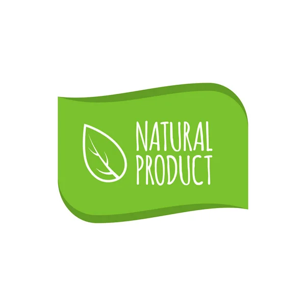 Natuurlijke Product Logo Badge Biologische Sticker Voor Producten Verpakking Vectorillustratie — Stockvector