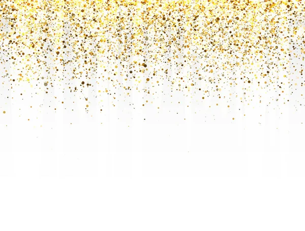 Блестящая золотая рамка с местом для текста. Роскошный блеск украшения. Золотые блески и пыль на прозрачном фоне. Яркий дизайн для Рождества, Дня рождения, Свадьбы. Векторная иллюстрация — стоковый вектор