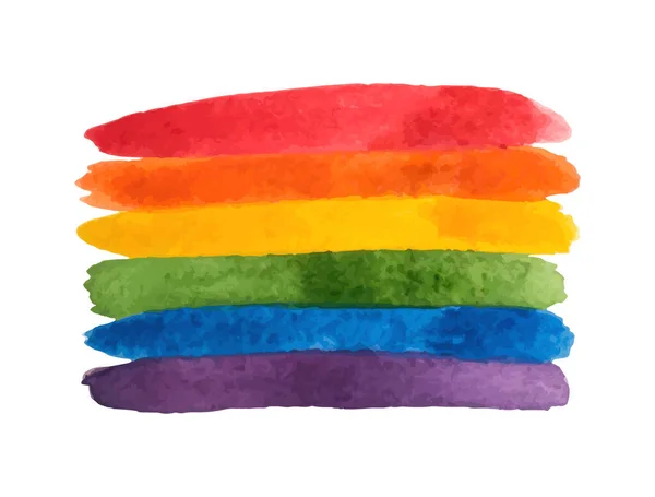 Arco-íris aquarela. Bandeira LGBT aquarela. Cartão de dia de tolerância. Modelo de orgulho. Ilustração vetorial —  Vetores de Stock