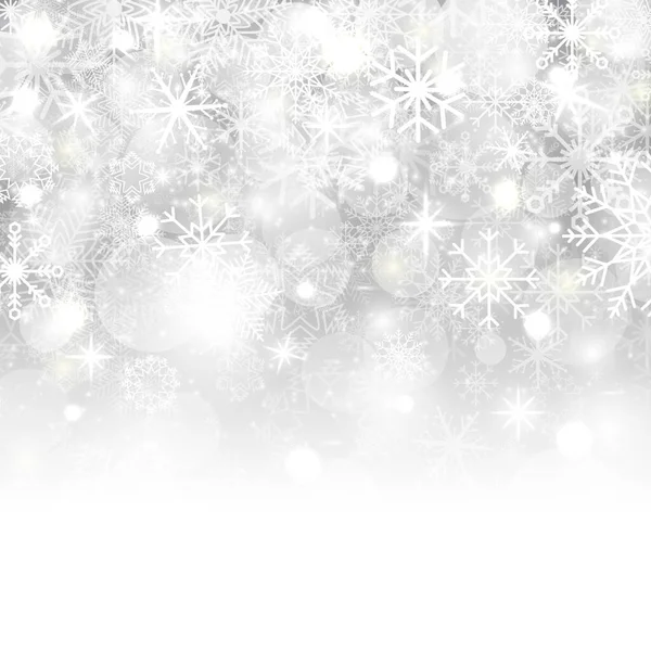 Fond Noël Avec Flocons Neige Étoiles Neige Endroit Pour Texte — Image vectorielle