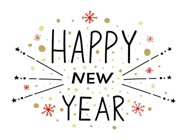 新年快乐 有过滤成分的矢量说明 祝您新年快乐 用黑体字书写贺卡海报 手绘设计元素 白人背景 — 图库矢量图片