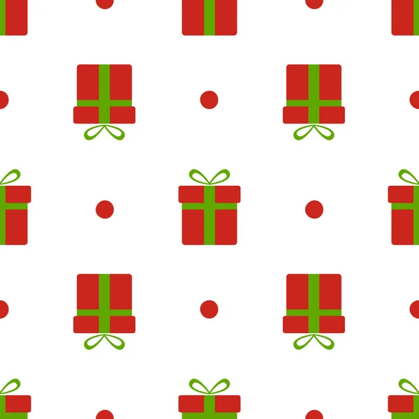 Coffrets Cadeaux Noël Modèle Boîtes Noël Rouges Avec Arc Vert — Image vectorielle