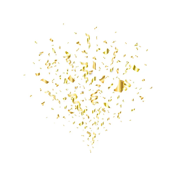 Золотые Конфетти Белом Фоне Конфетти Золотом Вечеринок Змея Взрыв Конфетти — стоковый вектор