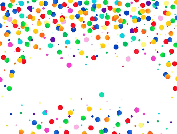 Fond Vectoriel Coloré Confettis Isolé Sur Blanc Illustration Vectorielle Vacances — Image vectorielle