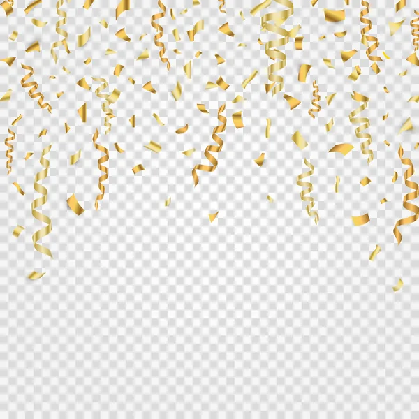 Gold Konfetti Hintergrund Partei Hintergrund Vektor Illustration — Stockvektor