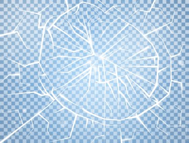 Şeffaf arkaplanda buz dokusu. Gerçekçi kırık buz yüzeyi. Kırık cam. Kış dönemi. Vektör illüstrasyonu.