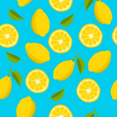Citrus dikişsiz desen. El yapımı limon arka planı. Vektör illüstrasyonu.