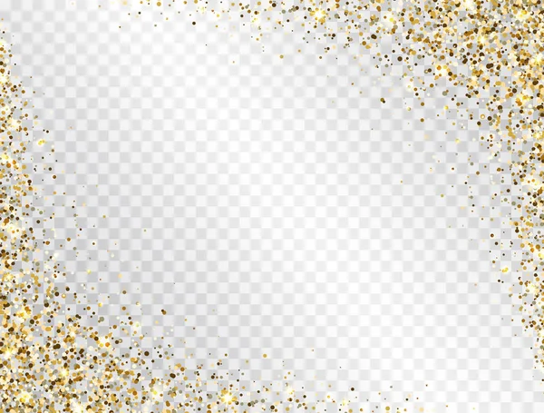 Goldener Glitzerrahmen Mit Platz Für Text Luxus Glitzerdekoration Grenze Goldglitzern — Stockvektor