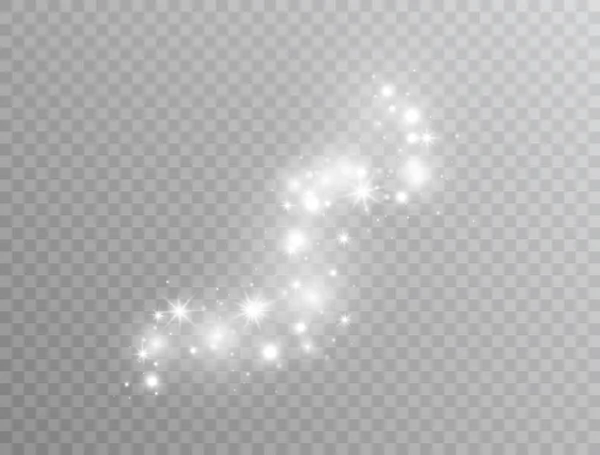 Magie Třpytí Prachové Částice Bílý Zářivý Světelný Efekt Izolovaný Průhledném — Stockový vektor