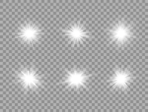 Світлове Світло Впливає Прозорий Фон Вибух Білої Зірки Сонячний Спалах — стоковий вектор