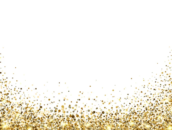 Блестящая Золотая Рамка Белом Фоне Золотая Звезда Сверкает Пыль Роскошный — стоковый вектор
