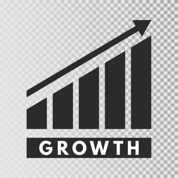 Plantilla Crecimiento Icono Gráfico Barras Crecimiento Sobre Fondo Transparente Progreso — Vector de stock