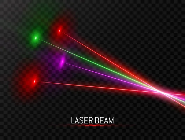 Laser Beam Collection Colorful Laser Beam Set Isolated Transparent Background — Stock Vector