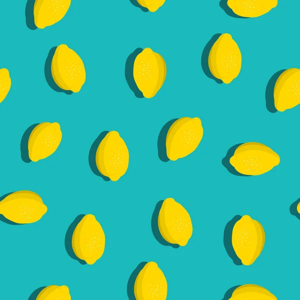 Fondo Limones Patrón Cítrico Dibujado Mano Ilustración Vectorial — Vector de stock