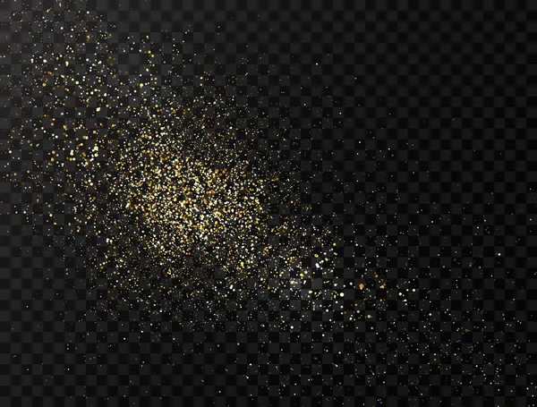 Glitter Dust Gold Glitter Powder Explosion Star Dust Background Golden — Stock Vector