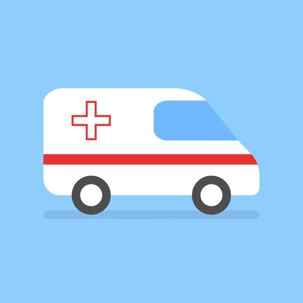 Rettungswagen Auf Blauem Hintergrund Medizinische Evakuierung Notfall Rettungswagen Erste Hilfe — Stockvektor