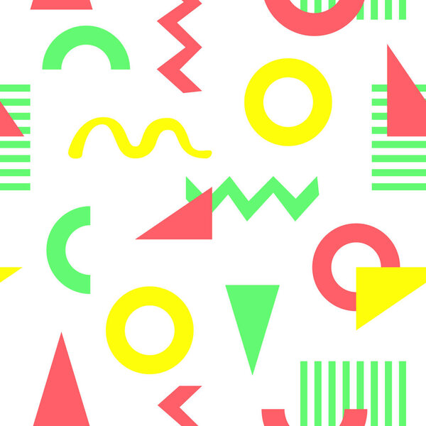 Geometric color pattern. Memphis design. Confetti pattern Vector illustration.