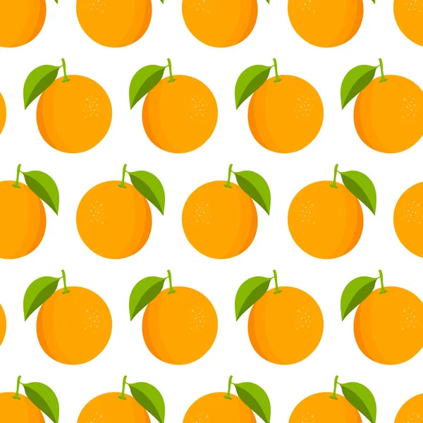 Portakal desenli. Beyaz arka planda taze portakallar. Vektör illüstrasyonu.