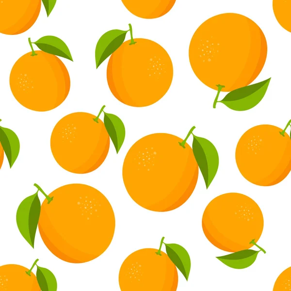 Patrón Naranjas Textura Colorida Con Naranjas Sobre Fondo Blanco Ilustración — Vector de stock