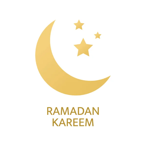 Ramadan Kareem贺卡穆巴拉克的旗帜 白色背景上的金新月形和星形符号 奢华的黄金设计元素 穆斯林伊斯兰盛宴 矢量说明 — 图库矢量图片