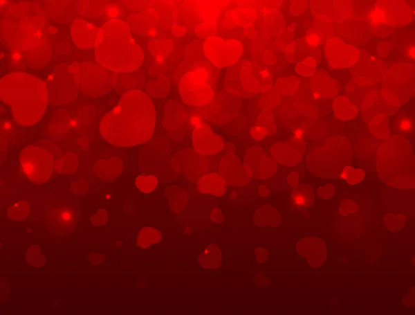 Liefde Valentijnsdag Lichte Achtergrond Met Rode Harten Ruimte Voor Tekst — Stockvector